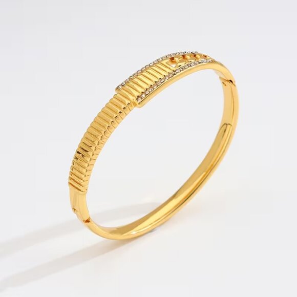 14K Gold 7" Womens 2ct Diamond Bangle Bracelet Ladies New 14 K Silver Jewelry - Picture 8 of 8